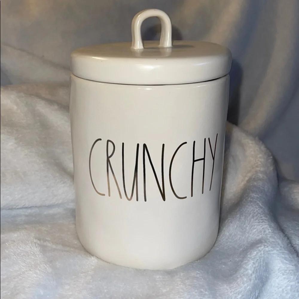 Loop Top Rae Dunn Ceramic Canister “Crunchy”